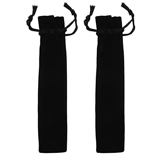 Uikdjgu 100 Stücke Schwarz Samt Stiftbeutel Hülse Halter Einzige Stifttasche Gehäuse Mäppchen von Uikdjgu