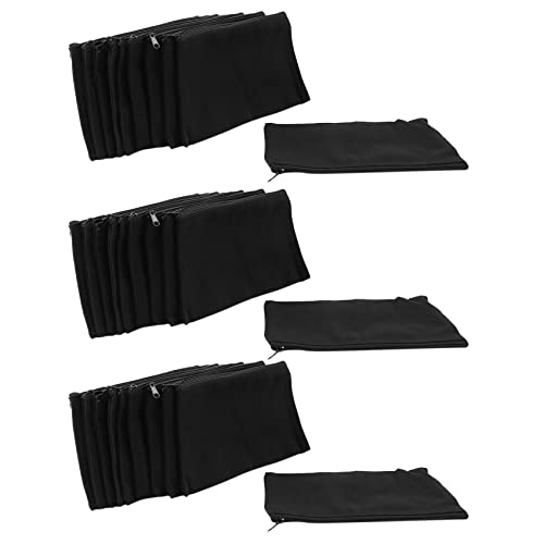 Uikdjgu 30 Stück Leinwand ReißVerschluss Beutel Leinwand Make-Up Bleistiftetui Leere DIY Basteltaschen Schwarz von Uikdjgu
