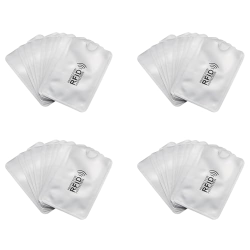 Uikdjgu 40 Stücke Aluminiumfolie Anti-Entmagnetisierung Abdeckung RFID-Abschirmung Tasche NFC Kreditkarte Anti-Diebstahl Buerste ID Karten Beschuetzer von Uikdjgu