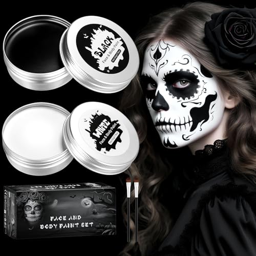 100g Halloween Schminke Schwarz Weiß Set,Halloween Make up,Schminke Erwachsene Kinder,Bodypainting Farben Fasching,für Zombie Vampir SFX Makeup Theater Bühne Film 100g Halloween Schminke Schwarz Weiß Set,Halloween Make up,Schminke Erwachsene Kinder,Bodypainting Farben Fasching,für Zombie Vampir SFX Makeup Theater Bühne Film von Uilfsur