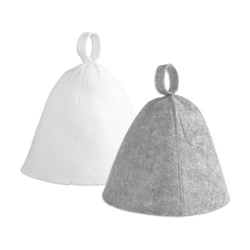 2 Stück Saunakappen Thermoschutz Hut Badehut Filzwolle Textur Reise Saunahut für Zimmer von Uitndvyte