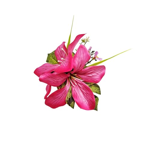 Blumen-Haarspange, realistische Lilien-Details, leichtes Design, Stoff-Blumen-Haarnadel, mehrere Farben, für besondere Anlässe von Uitndvyte
