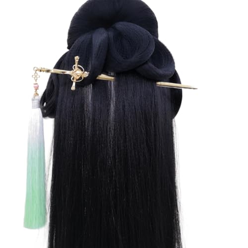 Einzigartige Haarspange mit zarten Quasten, luxuriöse Gold- oder Silber-Haarnadel mit Quasten-Details für besondere Anlässe von Uitndvyte