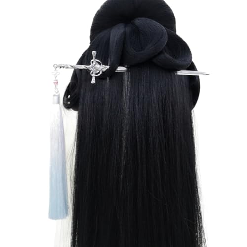 Einzigartige Haarspange mit zarten Quasten, luxuriöse Gold- oder Silber-Haarnadel mit Quasten-Details für besondere Anlässe von Uitndvyte