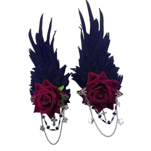 Elegante Doppelschicht Stickerei Flügel Haarspange Cosplay Haarnadel Haarschmuck Haarteile Verschiedene Frisuren von Uitndvyte