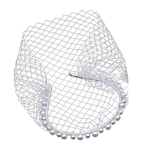 Eleganter Haarreif mit Perlendekor, mit Gesichtsschleier, Brautparty, Kopfschmuck für Hochzeitszeremonie und besondere Anlässe von Uitndvyte