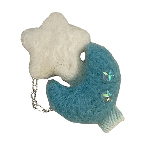 Instyle Mondstern-Haarnadeln für Frauen, süßer Stil, bezaubernde Haarspangen, ästhetische Wolle, Haar-Accessoires von Uitndvyte