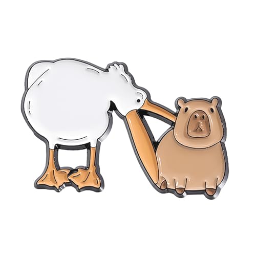 Kapibara Brosche Charms Tier Pin-Capibara Brosche Mode Reversnadel Legierung Textur Geeignet für Rucksäcke von Uitndvyte