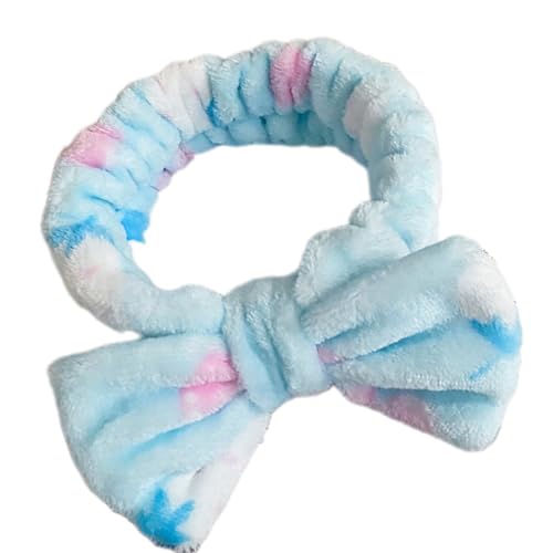 Saugfähiges Make-up-Haarband mit Schleife, Stirnband für Damen, mit weichem Plüsch, schönes Muster, ideal für Spas und Pyjama-Partys von Uitndvyte