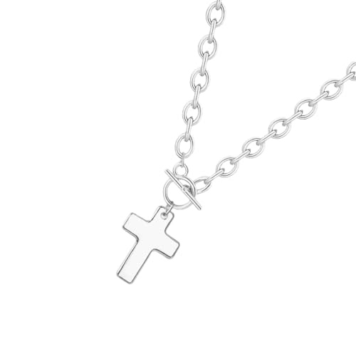 Uitndvyte 1. Elegante, 14 Karat vergoldete Kruzifix-Halskette für Frauen, leichte OT-Verschlusskette, stilvoller Schichtschmuck von Uitndvyte