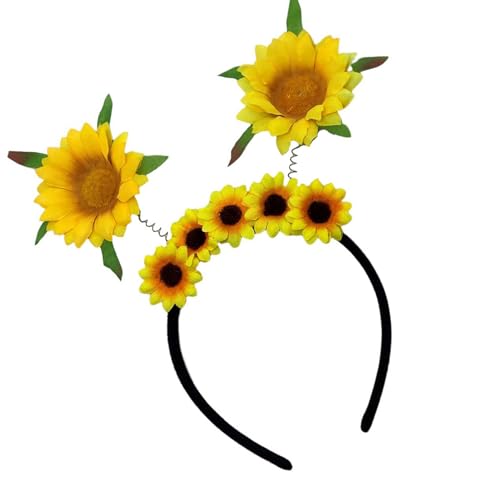 [Uitndvyte] Das bunte Sonnenblumen-Stirnband ist bequem und elegant für Musikfestivals oder Themenveranstaltungen von Uitndvyte
