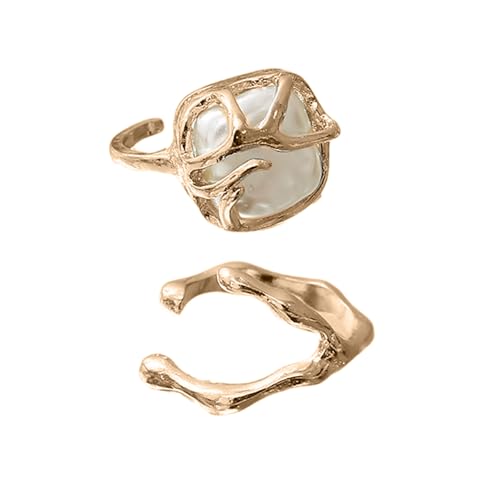 Uitndvyte Elegante Silberringe Für Frauen Mit Unregelmäßigen Perlenhandwerk Von Robusten Legierungsmaterialien Die Für Verschiedene Veranstaltungen Geeignet Sind von Uitndvyte