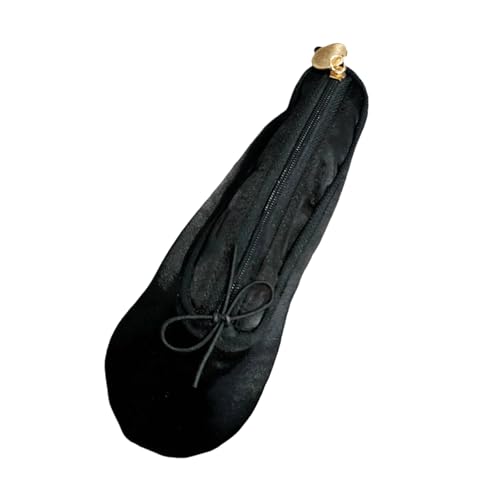 Uitndvyte Handgefertigte Bleistiftbeutel in Ballettschuhform, Stoffstruktur, geeignet für Schule oder Büro, mit gestickten Details, Schwarz Uitndvyte Handgefertigte Bleistiftbeutel in Ballettschuhform, Stoffstruktur, geeignet für Schule oder Büro, mit gestickten Details, Schwarz von Uitndvyte