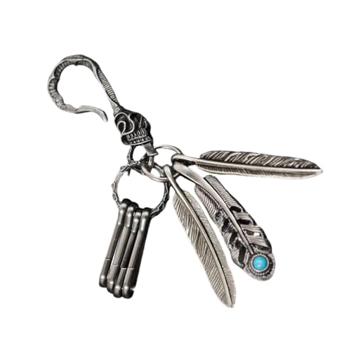 Uitndvyte Kreative Feder Und Türkisfarbene Robuste Zineslegierungs Haken Schlüsselbund Charmanhänger Für Trendsetter Suchen Einzigartige Stile von Uitndvyte