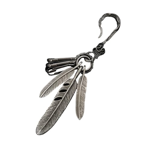 Uitndvyte Kreative Feder Und Türkisfarbene Robuste Zineslegierungs Haken Schlüsselbund Charmanhänger Für Trendsetter Suchen Einzigartige Stile von Uitndvyte