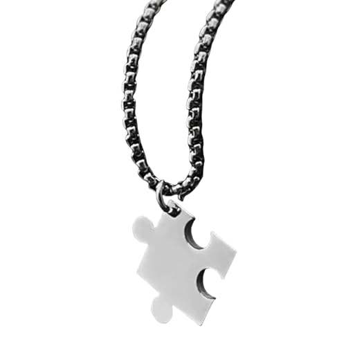 Uitndvyte Stabile Stahl-Herz-Puzzle-Halsketten, zierliche Paar-Halsketten mit Herz-Puzzle-Designs, Anhänger für den täglichen Gebrauch von Uitndvyte