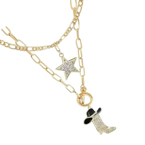 Uitndvyte Verstellbare Halskette mit Cowboyhut-Design, bequemer Edelstahlschmuck für Sie von Uitndvyte