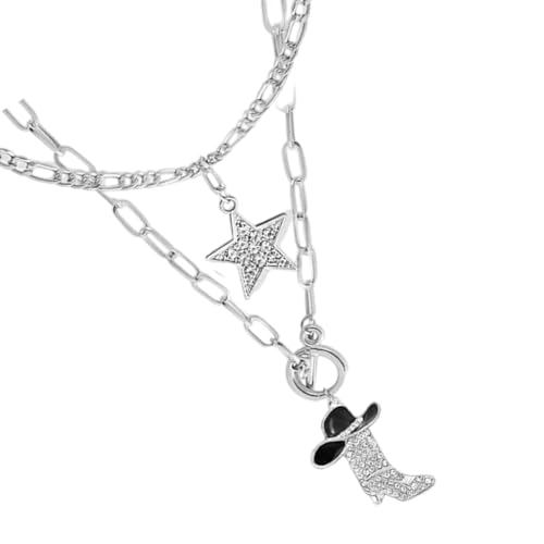 Uitndvyte Verstellbare Halskette mit Cowboyhut-Design, bequemer Edelstahlschmuck für Sie von Uitndvyte