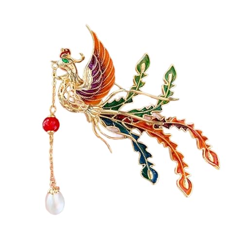 Uitndvyte Vintage Styles Kleidung Schmuck Fenghuang Emaelled Brosche Hochzeit Corsage Lappel Pin Geeignet Für Modefrauen von Uitndvyte