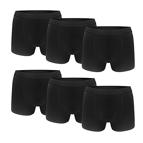 Uizuooy Unterhosen Jungen Boxershorts Kinder Boxershorts Jungen aus Baumwolle 6er Pack Schwarz 146-152 von Uizuooy