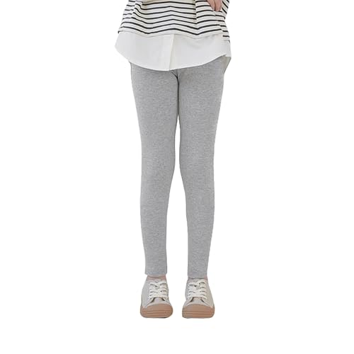 Uizuooy Kinder Leggings Mädchen Baumwolle Sport Leggings Mädchen Komfortable Mädchen Tanzhose Elastisch Fitness Hose Basic für Kinder 1er-Pack 2708-GE-128 von Uizuooy