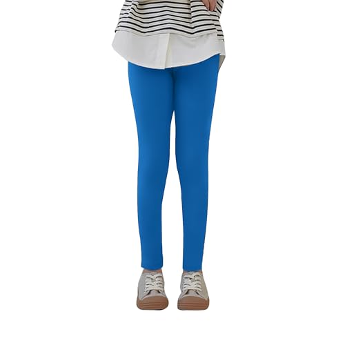 Uizuooy Kinder Leggings Mädchen Baumwolle Sport Tanzhose Elastisch Fitness Hose Basic für Kinder 1er-Pack 2708-BU-134 von Uizuooy