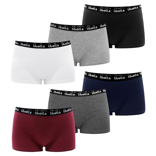 Uizuooy 6er Pack Boxershorts Damen Panties Damen Frauen Unterwäsche Baumwolle Atmungsaktiv Damen Slips Mehrpack Stretch 3429 Klassische Farben L von Uizuooy