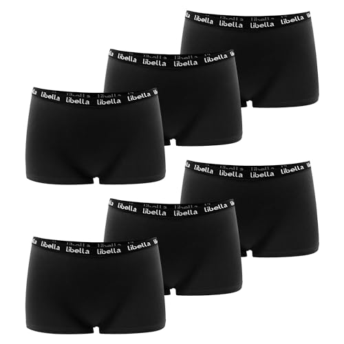 Uizuooy 6er Pack Boxershorts Damen Panties Damen Frauen Unterwäsche Baumwolle Atmungsaktiv Damen Slips Mehrpack Stretch 3429 Schwarz L von Uizuooy