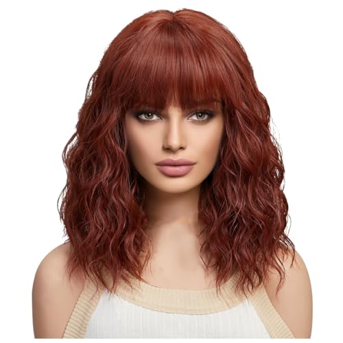 Ujjdwiurgh Kurze Lockige -Synthetik-Perücken, Blonde Haar-Perücken für Frauen, Tägliches Cosplay, Natürliche Perücke, Langlebig, Einfach zu Verwenden – C von Ujjdwiurgh