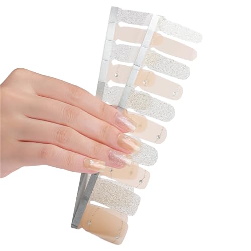 1 Blatt Full Wraps Nagelaufkleber Nagellackstreifen Aufkleber Glitzer Nagelkleber Art Aufkleber Für Frauen Mädchen von Ukbzxcmws