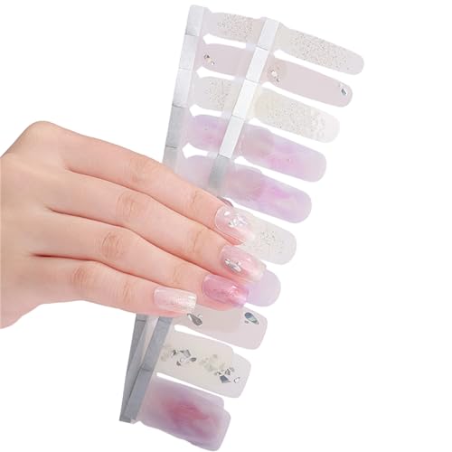 1 Blatt Full Wraps Nagelaufkleber Nagellackstreifen Aufkleber Glitzer Nagelkleber Art Aufkleber Für Frauen Mädchen von Ukbzxcmws