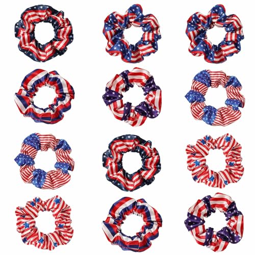 12 Stück Haargummis Für Frauen Und Mädchen Patriotisches Elastisches Haarband Locken Haargummis Haarschmuck Geburtstagsgeschenk von Ukbzxcmws