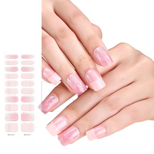 20 Stück Nagellackstreifen Langlebige Halb Ausgehärtete Nagelaufkleber Mit Weichem Glänzendem Gel Finish Für Anfängerinnen Frauen Und Mädchen von Ukbzxcmws