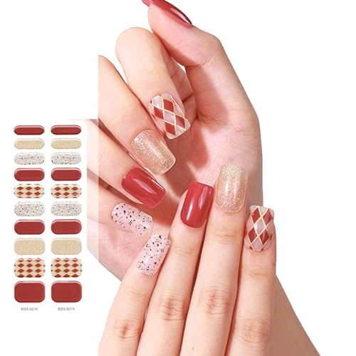 20 Stück Nagellackstreifen Langlebige Halb Ausgehärtete Nagelaufkleber Mit Weichem Glänzendem Gel Finish Für Anfängerinnen Frauen Und Mädchen von Ukbzxcmws