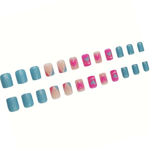 24 Stück Nägel Zum Aufdrücken Quadratisch Kleber Auf Den Nägeln Französische Kunstnägel Designs Falsche Nägel Künstliche Nägel Geschenke Für Frauen Und Mädchen von Ukbzxcmws