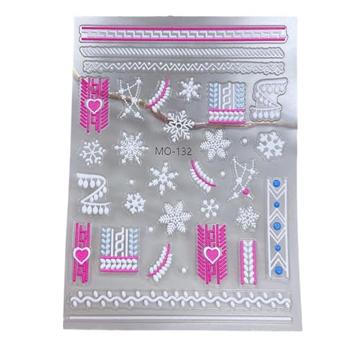 5D Schneeflocke Art Aufkleber Aufkleber 5D Stereoskopische Geprägte Weihnachten Art Dekoration Selbstklebend von Ukbzxcmws