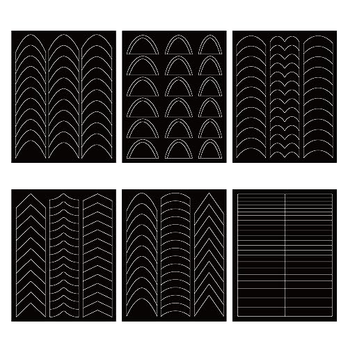 6 Designs French Maniküre Streifen Nagelkunst Aufkleber Selbstklebende Nagelspitzen Anleitungen Für Nageldekoration Schablonenwerkzeuge von Ukbzxcmws