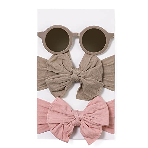 Baby Mädchen Stirnband Und Sonnenbrillen Set 3-teilig Kleinkind Kopf Accessoires Modische Brillen Schleife Haarband Baby Foto Requisiten Baby Stirnbänder Breite Baby Stirnbänder Baby Baby von Ukbzxcmws