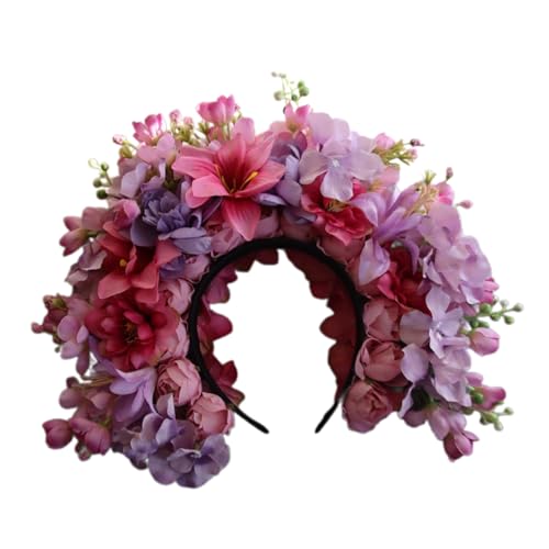 Böhmisches Blumen-Haarband, Brautschmuck, Blumen-Haarband für Damen, Haarbänder, Frühling, Hochzeit, Girlanden, Kranz, personalisierter Charme von Ukbzxcmws