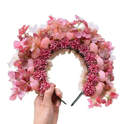 Brautgirlanden mit Blumenmuster, Hochzeitsblumen-Haarband, Strandkranz, Haar-Accessoire, Kopfreif-Requisiten für Damen, Blumen-Stirnband von Ukbzxcmws