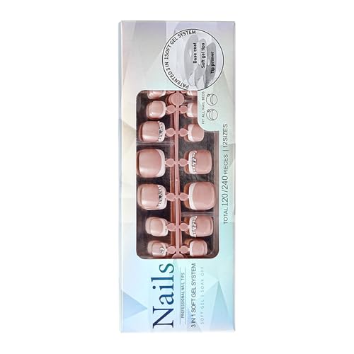 Elegante 120-teilige Zehennägel Mit Französischer Spitze Für Frauen Und Mädchen Vollständige Abdeckung Gefälschte Zehennägel Dauerhaftes Tragen Modische Zehennagelverbesserung von Ukbzxcmws