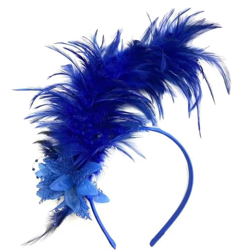 Feder-Stirnband, 1920er Jahre, gefiederter Fascinator, Party-Kopfbedeckung, Haarschmuck für Damen, Halloween, Karneval, Vintage-Accessoire von Ukbzxcmws