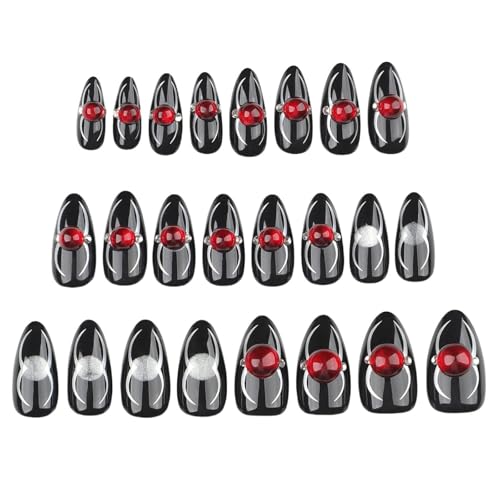 Festliche Halloween Spinnen Glitzernde Nägel Mandelförmige Nägel Zum Aufdrücken Schnelle Anwendung Beauty Accessoire Für Frauen von Ukbzxcmws