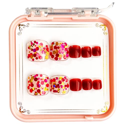 Französische Spitze Zum Aufdrücken Der Zehennägel Auffällige Kurze Quadratische Falsche Zehennägel Zehennägel Set Zum Aufdrücken Der Nägel Für Frauen Und Mädchen von Ukbzxcmws