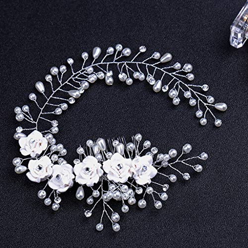 Haarband für Damen, Hochzeit, Braut, Kunst-Kopfschmuck, Mädchen, Brautschmuck, Blumen-Kopfschmuck für Foto, Damen-Oberteile von Ukbzxcmws