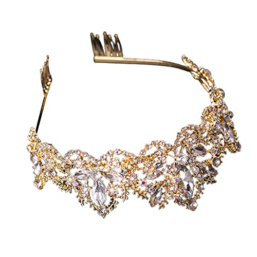 Haarreif für Damen, Brautschmuck, Hochzeit, Strass, Prinzessin, für Frauen, Brautschmuck, Hochzeit, Abschlussball, Schmuck, Party-Dekoration, Prinzessinnen-Tiaras, Partygeschenk für Mädchen von Ukbzxcmws