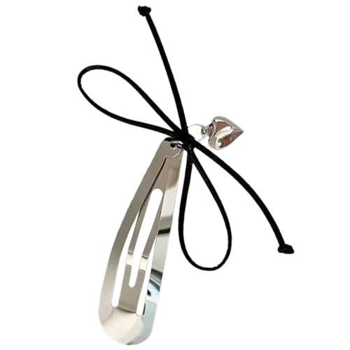 Haarspange mit Schleife, Herz, Metall, modisches Haar-Accessoire, Haarspange für Partys und Verabredungen, Haarstyling-Werkzeug für Mädchen von Ukbzxcmws