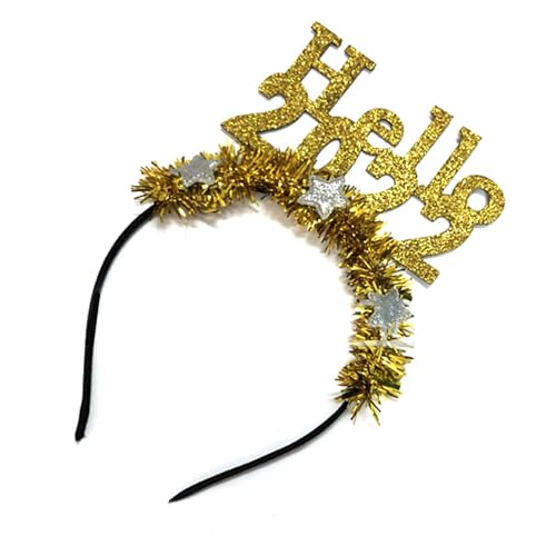 Hello2024 Haarband, modisches Accessoire für Feiertage und Fotos, silberfarben, verstellbar, 5 Stück von Ukbzxcmws
