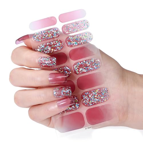 Weihnachts Nagellackstreifen Maniküre Aufkleber Vollständige Nagelfolien Gel Nagelstreifen Nagelkunstaufkleber Nagellackfolien von Ukbzxcmws