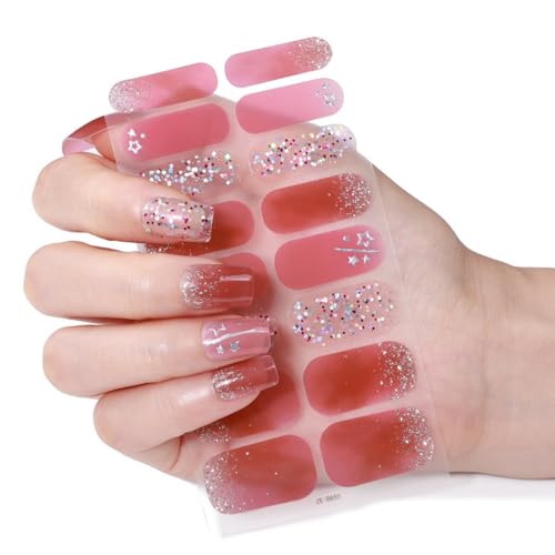 Weihnachts Nagellackstreifen Maniküre Aufkleber Vollständige Nagelfolien Gel Nagelstreifen Nagelkunstaufkleber Nagellackfolien von Ukbzxcmws